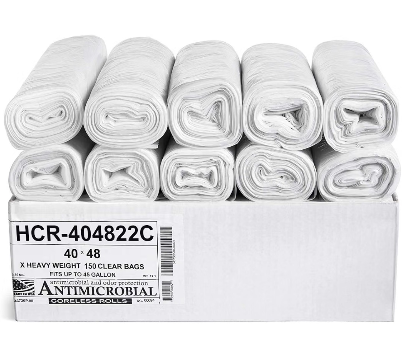 45-gallon clear trash bags